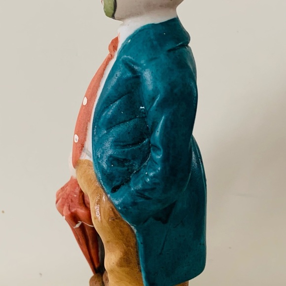 Vintage Pottery Bisque Porcelain Clown Emmett Kelly Jr With Umbrella Flambro - Picture 7 of 7
